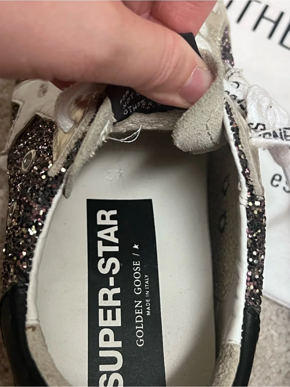 Golden Goose Glitter Low-Top Sneakers in Purple and Silver